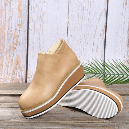 Lässige Vegan Leder Plateau Stiefeletten mit Reißverschluss für Damen | Ideal für das tägliche Tragen